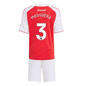 Arsenal Cristhian Mosquera #3 Domácí dres komplet pro Děti 2025-26 Krátkým Rukávem (+ Krátké kalhoty)