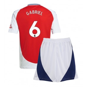 Arsenal Gabriel Magalhaes #6 Domácí dres komplet pro Děti 2024-25 Krátkým Rukávem (+ Krátké kalhoty)