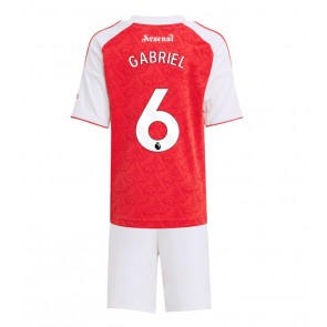 Arsenal Gabriel Magalhaes #6 Domácí dres komplet pro Děti 2025-26 Krátkým Rukávem (+ Krátké kalhoty)