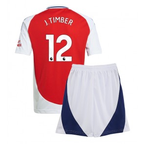Arsenal Jurrien Timber #12 Domácí dres komplet pro Děti 2024-25 Krátkým Rukávem (+ Krátké kalhoty)