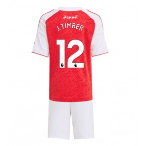 Arsenal Jurrien Timber #12 Domácí dres komplet pro Děti 2025-26 Krátkým Rukávem (+ Krátké kalhoty)