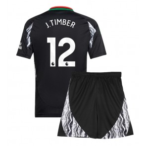 Arsenal Jurrien Timber #12 Venkovní dres komplet pro Děti 2024-25 Krátkým Rukávem (+ Krátké kalhoty)