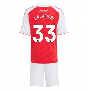 Arsenal Riccardo Calafiori #33 Domácí dres komplet pro Děti 2025-26 Krátkým Rukávem (+ Krátké kalhoty)