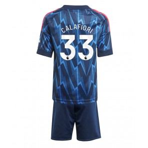 Arsenal Riccardo Calafiori #33 Venkovní dres komplet pro Děti 2025-26 Krátkým Rukávem (+ Krátké kalhoty)