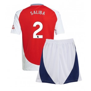 Arsenal William Saliba #2 Domácí dres komplet pro Děti 2024-25 Krátkým Rukávem (+ Krátké kalhoty)