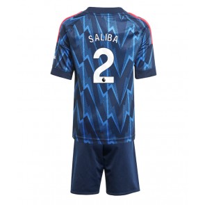 Arsenal William Saliba #2 Venkovní dres komplet pro Děti 2025-26 Krátkým Rukávem (+ Krátké kalhoty)
