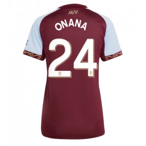 Aston Villa Amadou Onana #24 Domácí Dres pro Dámy 2025-26 Krátkým Rukávem Aston Villa Amadou Onana #24 Domácí Dres pro Dámy 2025-26 Krátkým Rukávem