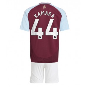 Aston Villa Boubacar Kamara #44 Domácí dres komplet pro Děti 2024-25 Krátkým Rukávem (+ Krátké kalhoty)
