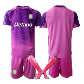 Aston Villa Brankář Alternativní dres komplet pro Děti 2025-26 Krátkým Rukávem (+ Krátké kalhoty)