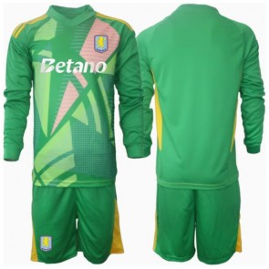 Aston Villa Brankář Domácí dres komplet pro Děti 2024-25 Dlouhým Rukávem (+ Krátké kalhoty)