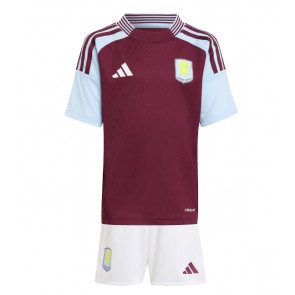 Aston Villa Domácí dres komplet pro Děti 2024-25 Krátkým Rukávem (+ Krátké kalhoty)