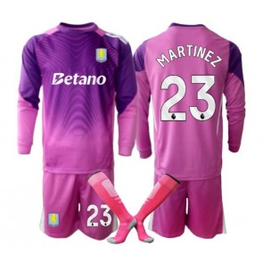 Aston Villa Emiliano Martinez #23 Brankář Alternativní dres komplet pro Děti 2025-26 Dlouhým Rukávem (+ Krátké kalhoty)