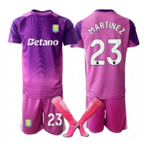 Aston Villa Emiliano Martinez #23 Brankář Alternativní dres komplet pro Děti 2025-26 Krátkým Rukávem (+ Krátké kalhoty)