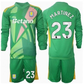 Aston Villa Emiliano Martinez #23 Brankář Domácí dres komplet pro Děti 2024-25 Dlouhým Rukávem (+ Krátké kalhoty)