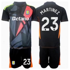 Aston Villa Emiliano Martinez #23 Brankář Venkovní dres komplet pro Děti 2024-25 Krátkým Rukávem (+ Krátké kalhoty)