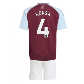 Aston Villa Ezri Konsa #4 Domácí dres komplet pro Děti 2024-25 Krátkým Rukávem (+ Krátké kalhoty)