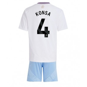 Aston Villa Ezri Konsa #4 Venkovní dres komplet pro Děti 2024-25 Krátkým Rukávem (+ Krátké kalhoty)