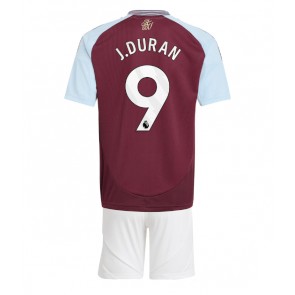 Aston Villa Jhon Duran #9 Domácí dres komplet pro Děti 2024-25 Krátkým Rukávem (+ Krátké kalhoty)