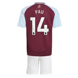 Aston Villa Pau Torres #14 Domácí dres komplet pro Děti 2024-25 Krátkým Rukávem (+ Krátké kalhoty)