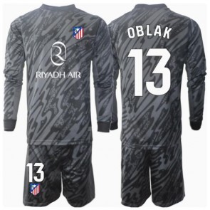 Atletico Madrid Jan Oblak #13 Brankář Domácí dres komplet pro Děti 2024-25 Dlouhým Rukávem (+ Krátké kalhoty)