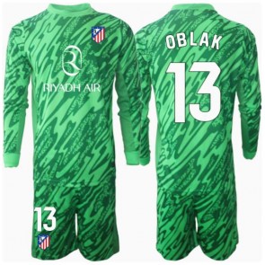 Atletico Madrid Jan Oblak #13 Brankář Venkovní dres komplet pro Děti 2024-25 Dlouhým Rukávem (+ Krátké kalhoty)