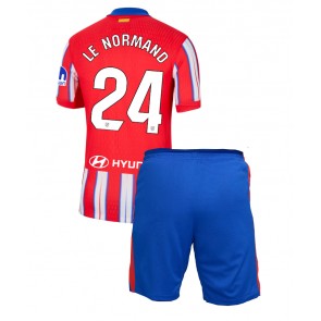 Atletico Madrid Robin Le Normand #24 Domácí dres komplet pro Děti 2024-25 Krátkým Rukávem (+ Krátké kalhoty)