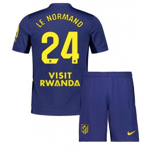 Atletico Madrid Robin Le Normand #24 Venkovní dres komplet pro Děti 2025-26 Krátkým Rukávem (+ Krátké kalhoty)