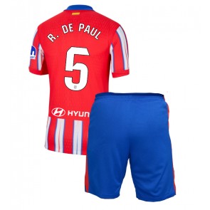 Atletico Madrid Rodrigo De Paul #5 Domácí dres komplet pro Děti 2024-25 Krátkým Rukávem (+ Krátké kalhoty)