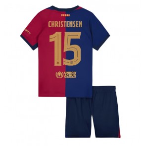 Barcelona Andreas Christensen #15 Domácí dres komplet pro Děti 2024-25 Krátkým Rukávem (+ Krátké kalhoty)