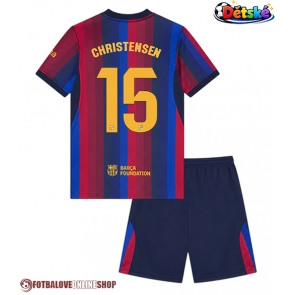Barcelona Andreas Christensen #15 Domácí dres komplet pro Děti 2026-27 Krátkým Rukávem (+ Krátké kalhoty)