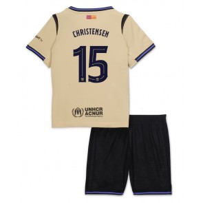 Barcelona Andreas Christensen #15 Venkovní dres komplet pro Děti 2025-26 Krátkým Rukávem (+ Krátké kalhoty)