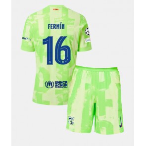 Barcelona Fermin Lopez #16 Alternativní dres komplet pro Děti 2024-25 Krátkým Rukávem (+ Krátké kalhoty)