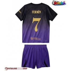 Barcelona Fermin Lopez #7 Venkovní dres komplet pro Děti 2026-27 Krátkým Rukávem (+ Krátké kalhoty)