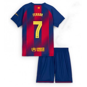 Barcelona Ferran Torres #7 Domácí dres komplet pro Děti 2025-26 Krátkým Rukávem (+ Krátké kalhoty)