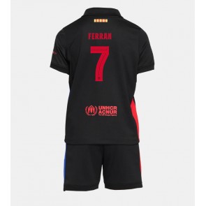 Barcelona Ferran Torres #7 Venkovní dres komplet pro Děti 2024-25 Krátkým Rukávem (+ Krátké kalhoty)