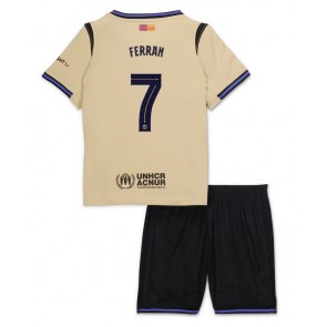 Barcelona Ferran Torres #7 Venkovní dres komplet pro Děti 2025-26 Krátkým Rukávem (+ Krátké kalhoty)