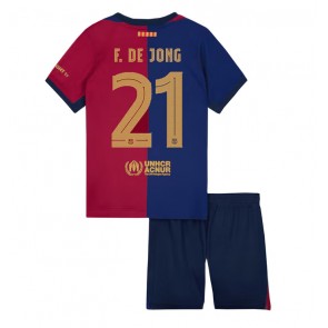 Barcelona Frenkie de Jong #21 Domácí dres komplet pro Děti 2024-25 Krátkým Rukávem (+ Krátké kalhoty)