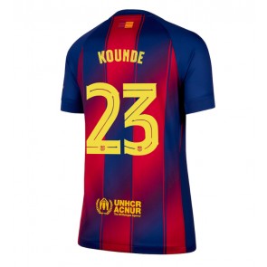 Barcelona Jules Kounde #23 Domácí Dres pro Dámy 2025-26 Krátkým Rukávem