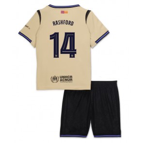 Barcelona Marcus Rashford #14 Venkovní dres komplet pro Děti 2025-26 Krátkým Rukávem (+ Krátké kalhoty)