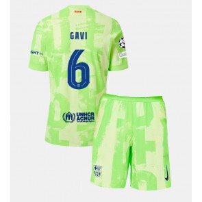 Barcelona Paez Gavi #6 Alternativní dres komplet pro Děti 2024-25 Krátkým Rukávem (+ Krátké kalhoty)