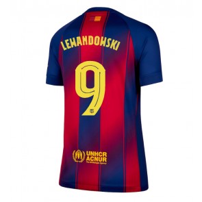 Barcelona Robert Lewandowski #9 Domácí Dres pro Dámy 2025-26 Krátkým Rukávem