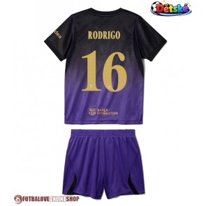 Barcelona Rodri Hernandez #16 Venkovní dres komplet pro Děti 2026-27 Krátkým Rukávem (+ Krátké kalhoty)