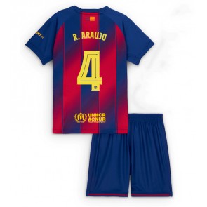 Barcelona Ronald Araujo #4 Domácí dres komplet pro Děti 2025-26 Krátkým Rukávem (+ Krátké kalhoty)