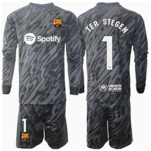 Barcelona Ter Stegen #1 Brankář Alternativní dres komplet pro Děti 2024-25 Dlouhým Rukávem (+ Krátké kalhoty)