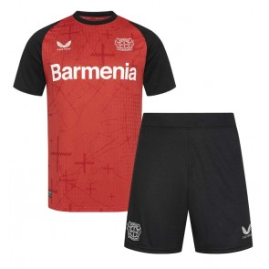 Bayer Leverkusen Domácí dres komplet pro Děti 2024-25 Krátkým Rukávem (+ Krátké kalhoty)
