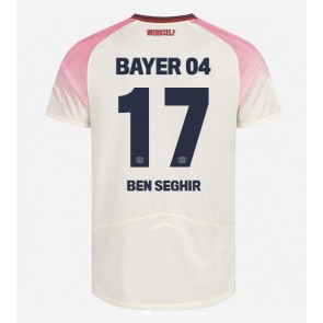 Bayer Leverkusen Eliesse Ben Seghir #17 Venkovní Dres 2025-26 Krátkým Rukávem Bayer Leverkusen Eliesse Ben Seghir #17 Venkovní Dres 2025-26 Krátkým Rukávem