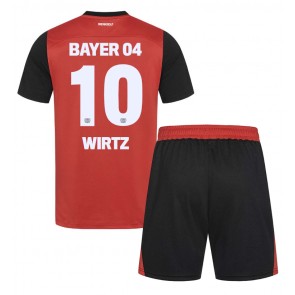 Bayer Leverkusen Florian Wirtz #10 Domácí dres komplet pro Děti 2024-25 Krátkým Rukávem (+ Krátké kalhoty)