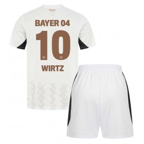 Bayer Leverkusen Florian Wirtz #10 Venkovní dres komplet pro Děti 2024-25 Krátkým Rukávem (+ Krátké kalhoty)