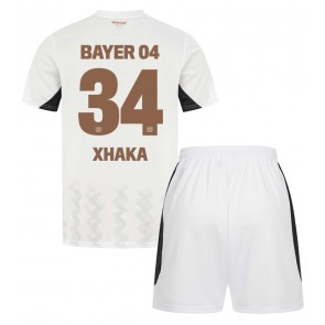 Bayer Leverkusen Granit Xhaka #34 Venkovní dres komplet pro Děti 2024-25 Krátkým Rukávem (+ Krátké kalhoty)