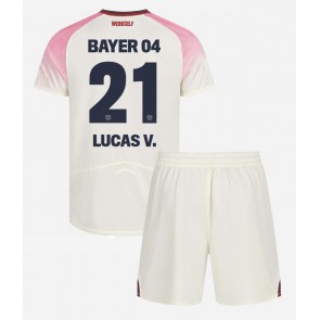 Bayer Leverkusen Lucas Vazquez #21 Venkovní dres komplet pro Děti 2025-26 Krátkým Rukávem (+ Krátké kalhoty)